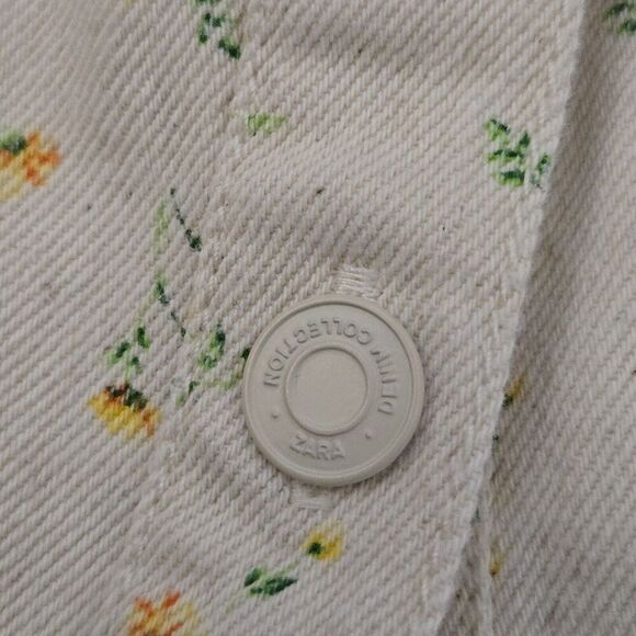 Zara Girls Light Yellow Floral Overall Twill Dress 2-3years - Picture 4 of 8